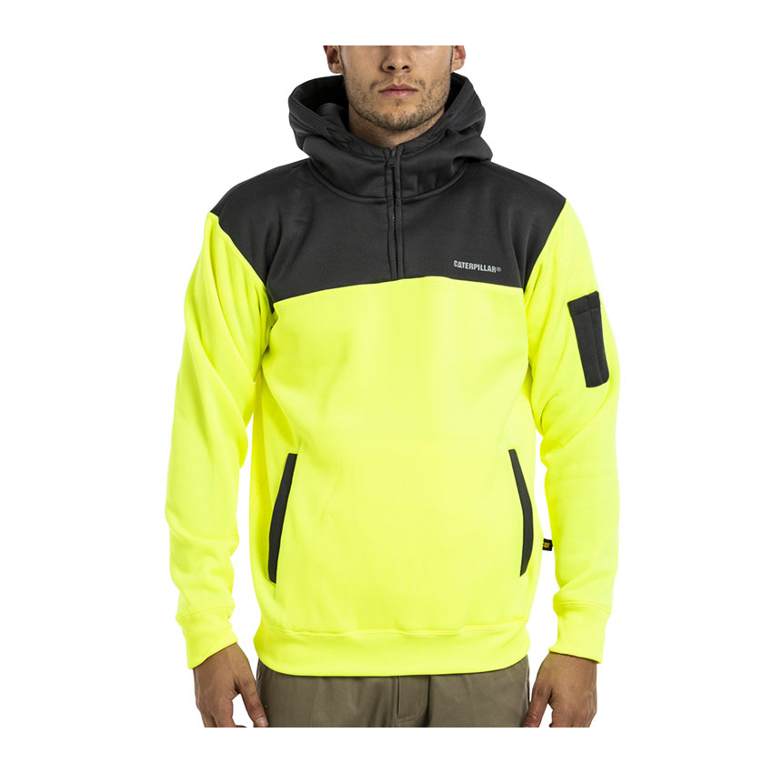 Caterpillar Hi Vis Hoodies Herren Yellow/Grey | DE-708619