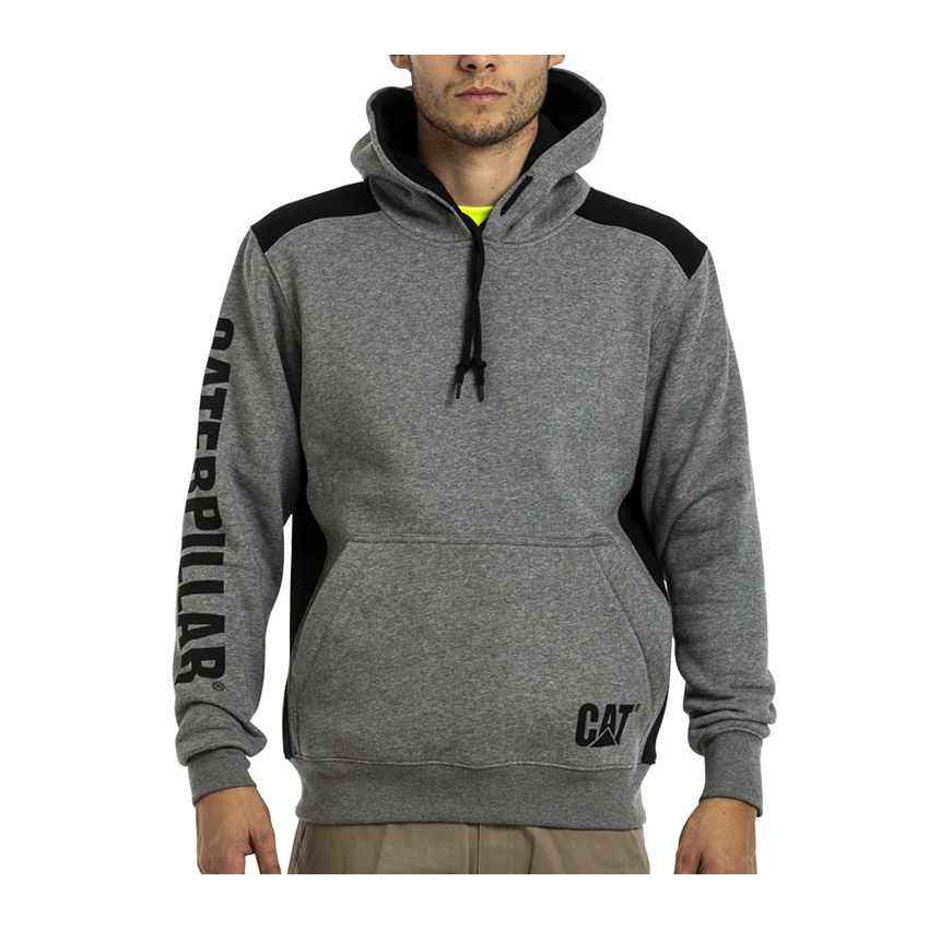 Caterpillar Logo Panel Mit Kapuze Sweat Hoodies Herren Dunkelgrau | DE-354860