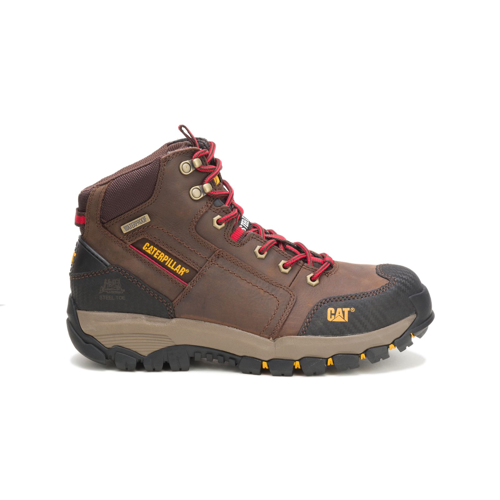 Caterpillar Navigator Mid Wasserdichte Steel Kappe Sicherheitsstiefel Herren Braun | DE-246970