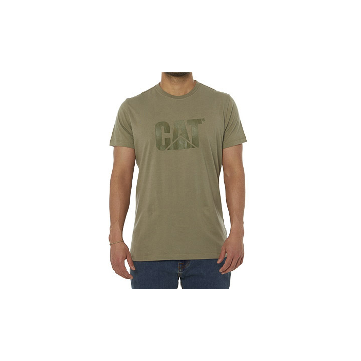 Caterpillar Original Logo T-Shirts Herren Grün | DE-051987