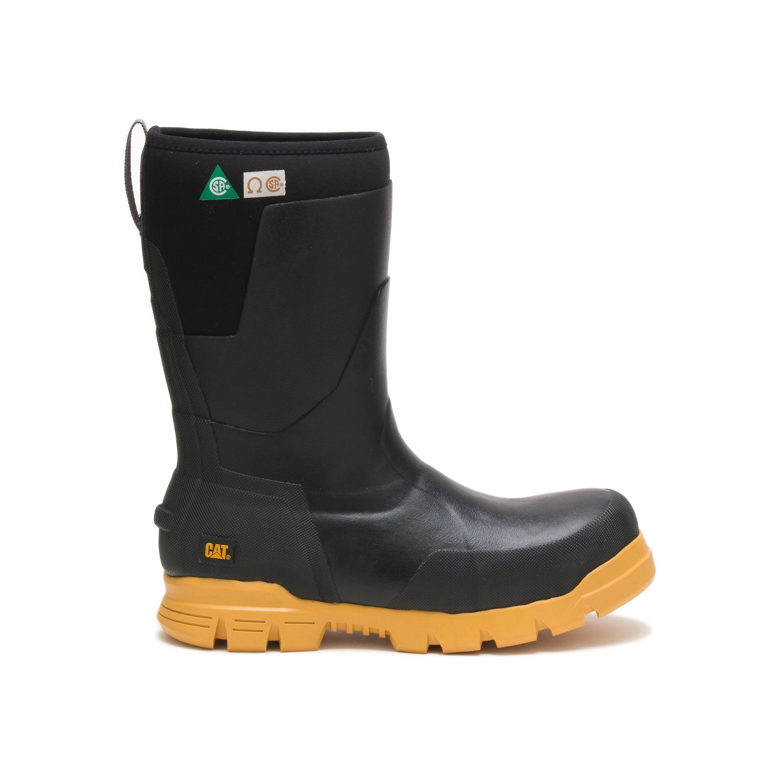 Caterpillar Stormers 11" Steel Kappe Csa Gummistiefel Herren Black/Yellow | DE-047561