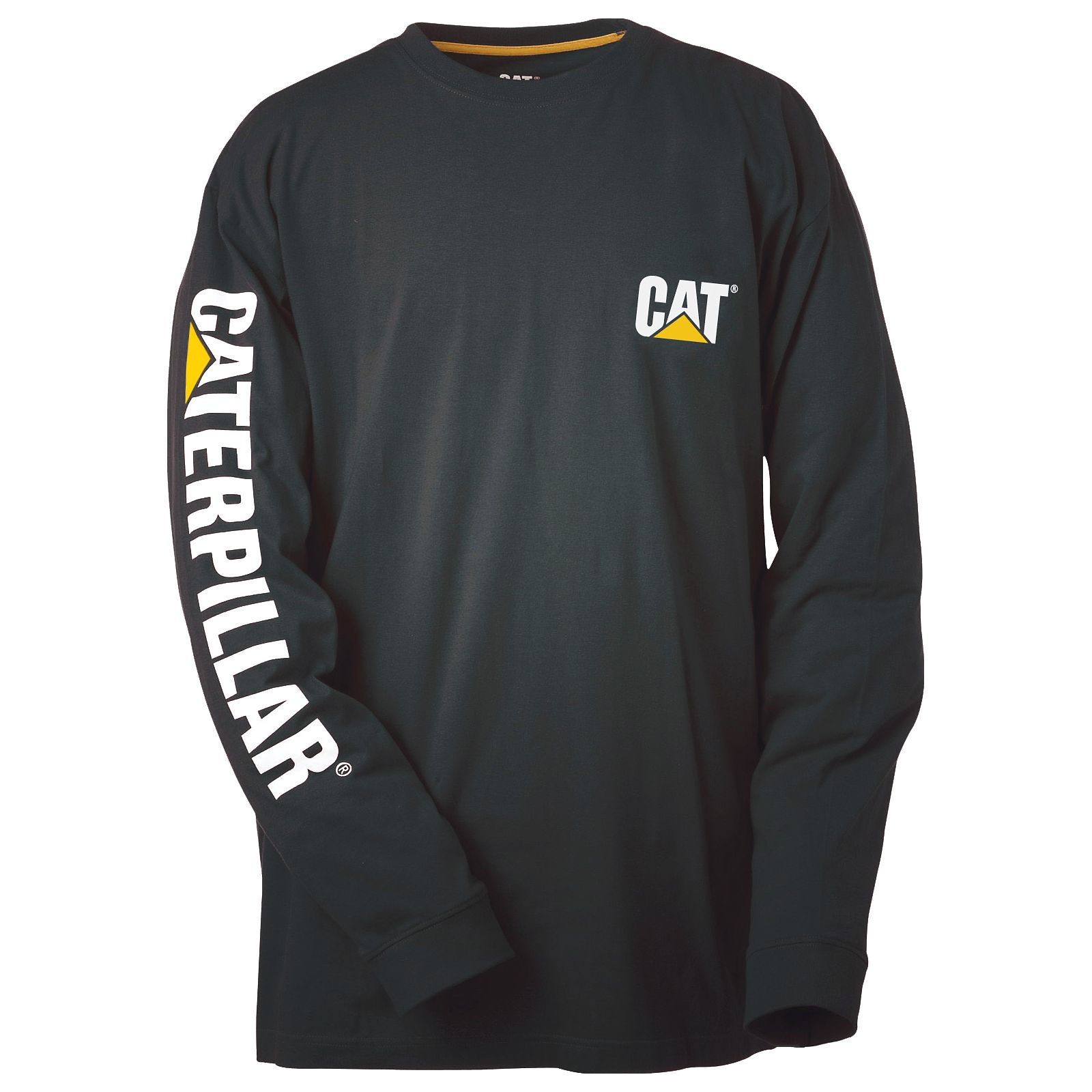 Caterpillar Trademark Banner Long Sleeve T-Shirts Herren Schwarz | DE-159832